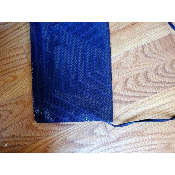 Vintage Lumbered Beaded Mesh Evening Purse Purple with strap - Picture 3 of 11